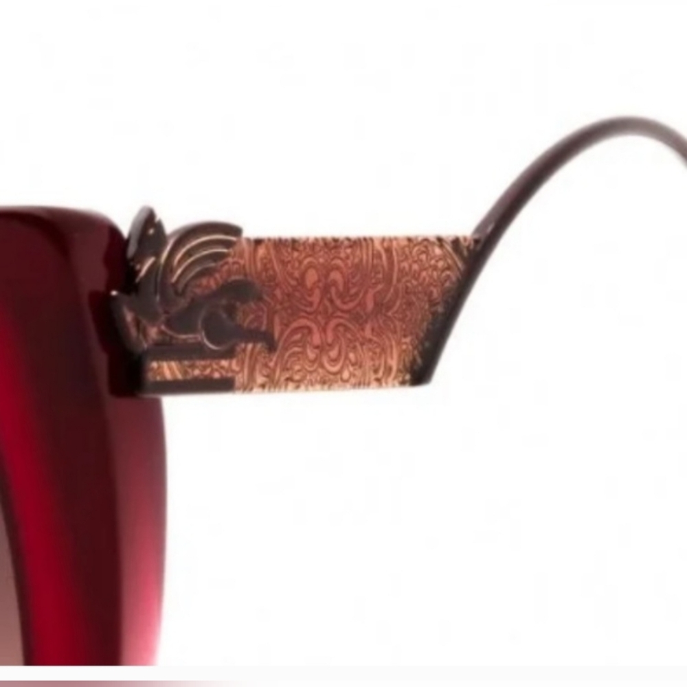 ETRO 0040/S Women's Oversized Cateye Burgundy Sunglasses - Picture 3 of 6